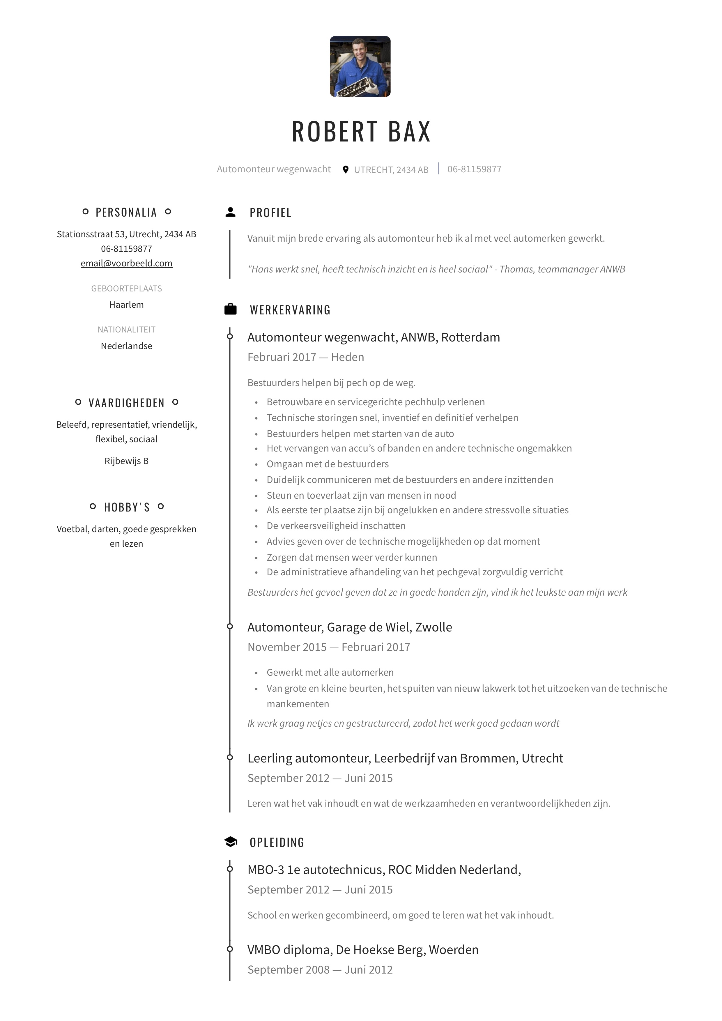 Automonteur CV & Wegenwacht CV How-To | 12 PDF,
